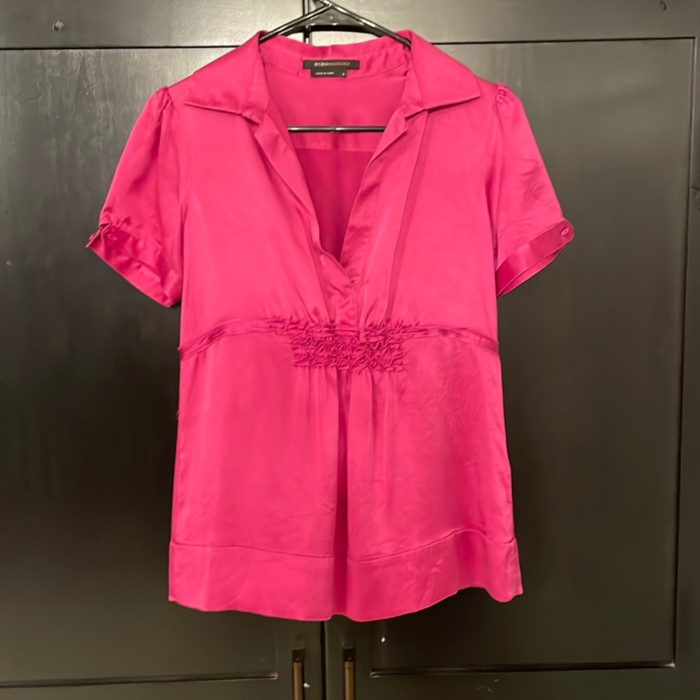 BCBG Max Azaria silk short sleeve top